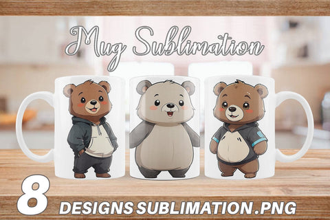 Mug Wrap Cute Bear Sublimation artnoy 