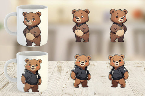 Mug Wrap Cute Bear Sublimation artnoy 