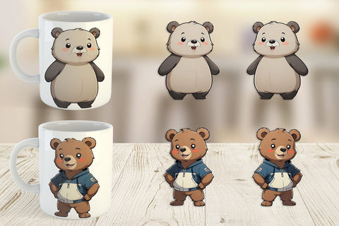 Mug Wrap Cute Bear Sublimation artnoy 