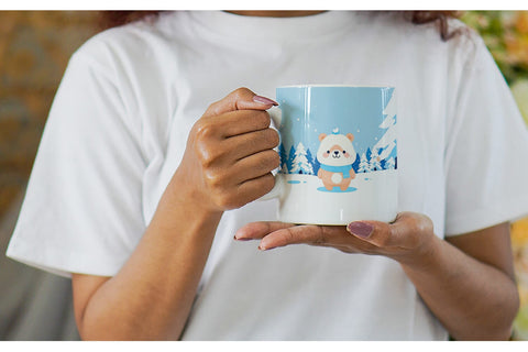 Mug Wrap Cute Bear Winter Sublimation artnoy 
