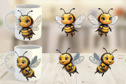 Mug Wrap Cute Bee Sublimation artnoy 