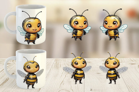 Mug Wrap Cute Bee Sublimation artnoy 