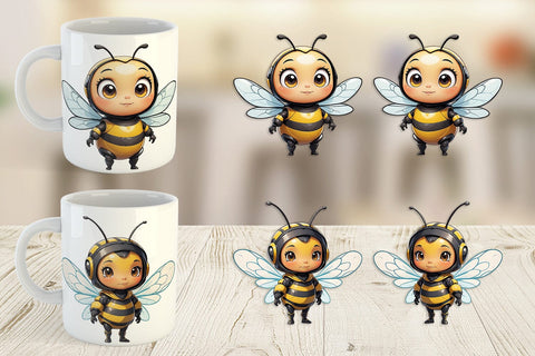 Mug Wrap Cute Bee Sublimation artnoy 