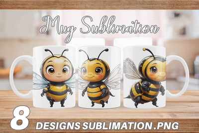 Mug Wrap Cute Bee Sublimation artnoy 