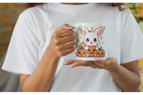 Mug Wrap Cute Bunny Halloween Sublimation artnoy 