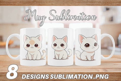 Mug Wrap Cute Cartoon Cat Sublimation artnoy 