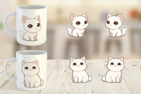 Mug Wrap Cute Cartoon Cat Sublimation artnoy 