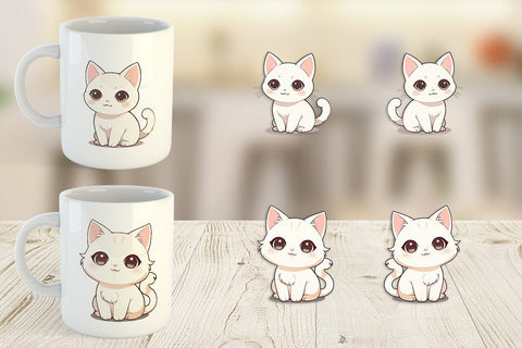 Mug Wrap Cute Cartoon Cat Sublimation artnoy 