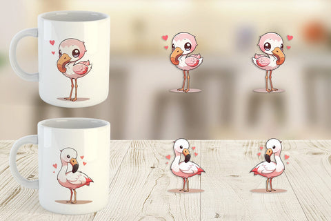 Mug Wrap Cute Cartoon Flamingo Sublimation artnoy 