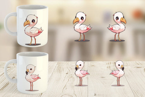 Mug Wrap Cute Cartoon Flamingo Sublimation artnoy 