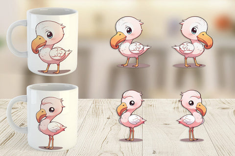 Mug Wrap Cute Cartoon Flamingo Sublimation artnoy 