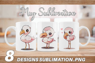 Mug Wrap Cute Cartoon Flamingo Sublimation artnoy 