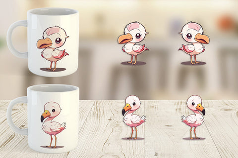 Mug Wrap Cute Cartoon Flamingo Sublimation artnoy 
