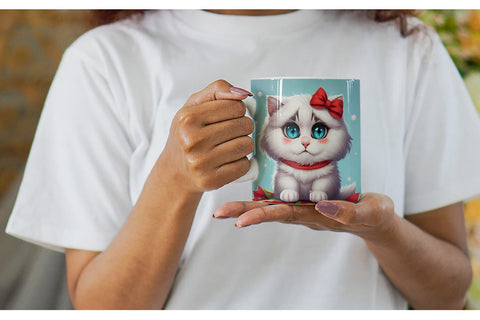 Mug Wrap Cute Cat Christmas Sublimation artnoy 
