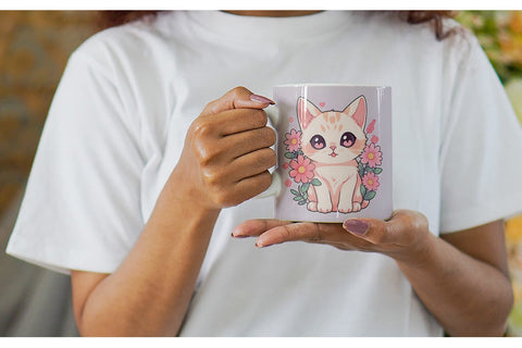 Mug Wrap Cute Cat Illustration Sublimation artnoy 