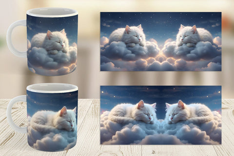 Mug Wrap Cute Cat Sleeping Sublimation artnoy 