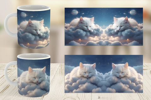 Mug Wrap Cute Cat Sleeping Sublimation artnoy 