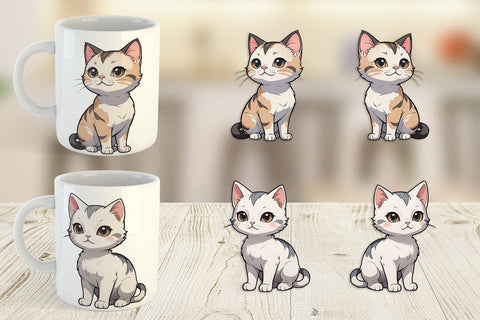 Mug Wrap Cute Cat Sublimation artnoy 