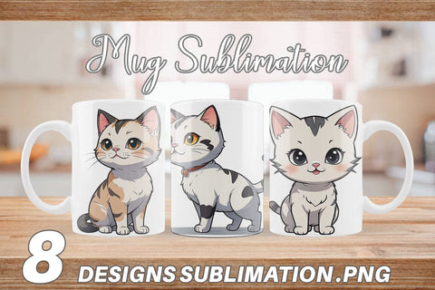 Mug Wrap Cute Cat Sublimation artnoy 