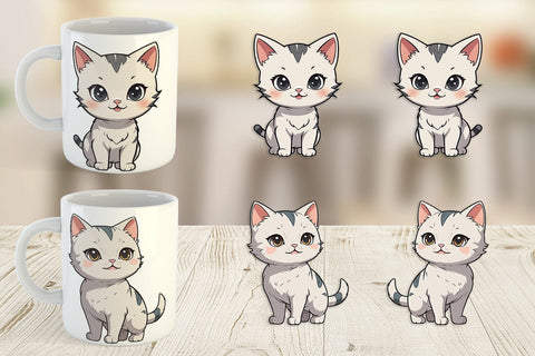 Mug Wrap Cute Cat Sublimation artnoy 