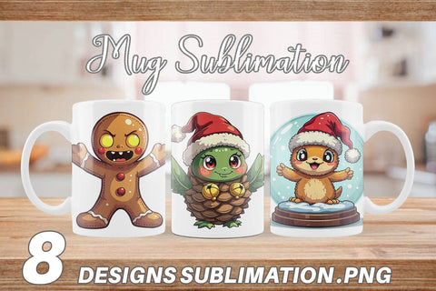 Mug Wrap Cute Christmas Characters Sublimation artnoy 