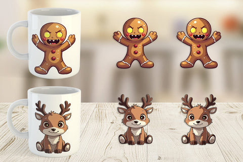 Mug Wrap Cute Christmas Characters Sublimation artnoy 