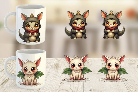 Mug Wrap Cute Christmas Characters Sublimation artnoy 