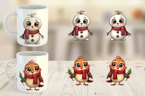 Mug Wrap Cute Christmas Creatures Sublimation artnoy 