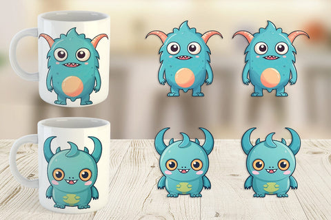 Mug Wrap Cute Classic Monster Sublimation artnoy 