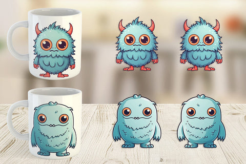Mug Wrap Cute Classic Monster Sublimation artnoy 