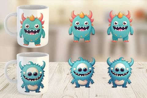 Mug Wrap Cute Classic Monster Sublimation artnoy 