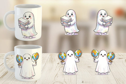 Mug Wrap Cute Classroom Teacher Ghost Sublimation artnoy 