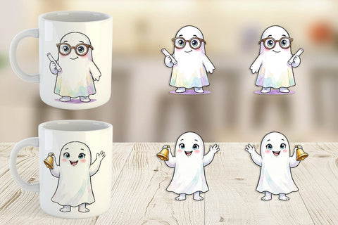 Mug Wrap Cute Classroom Teacher Ghost Sublimation artnoy 