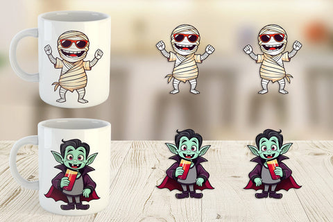 Mug Wrap Cute Creepy Characters Sublimation artnoy 