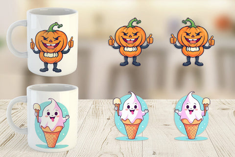 Mug Wrap Cute Creepy Characters Sublimation artnoy 