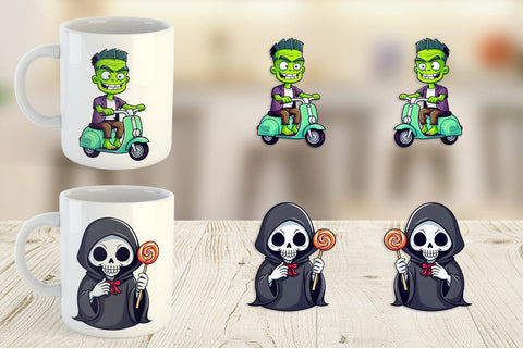 Mug Wrap Cute Creepy Characters Sublimation artnoy 