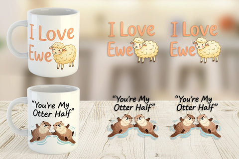 Mug Wrap Cute Critter Valentine's Quotes Sublimation artnoy 