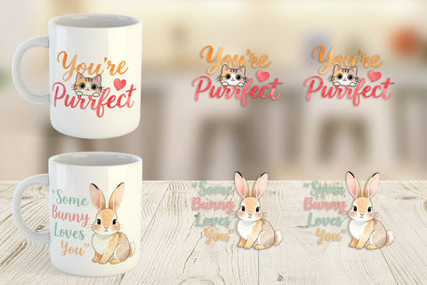 Mug Wrap Cute Critter Valentine's Quotes Sublimation artnoy 