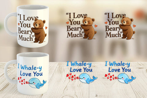 Mug Wrap Cute Critter Valentine's Quotes Sublimation artnoy 