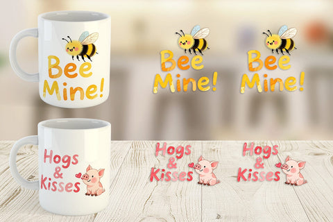 Mug Wrap Cute Critter Valentine's Quotes Sublimation artnoy 