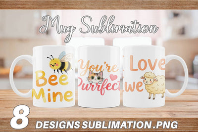 Mug Wrap Cute Critter Valentine's Quotes Sublimation artnoy 