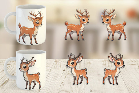 Mug Wrap Cute Deer Sublimation artnoy 