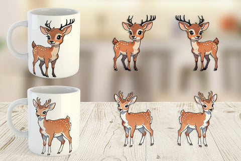 Mug Wrap Cute Deer Sublimation artnoy 