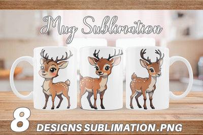 Mug Wrap Cute Deer Sublimation artnoy 