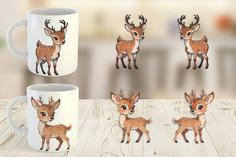 Mug Wrap Cute Deer Sublimation artnoy 