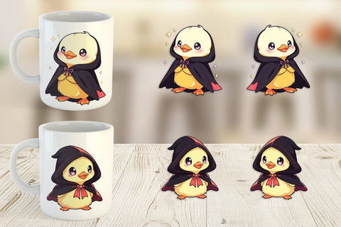 Mug Wrap Cute Duck Halloween Sublimation artnoy 