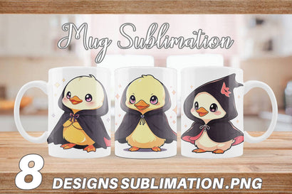 Mug Wrap Cute Duck Halloween Sublimation artnoy 