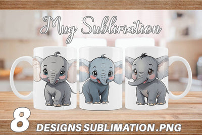 Mug Wrap Cute Elephant Sublimation artnoy 