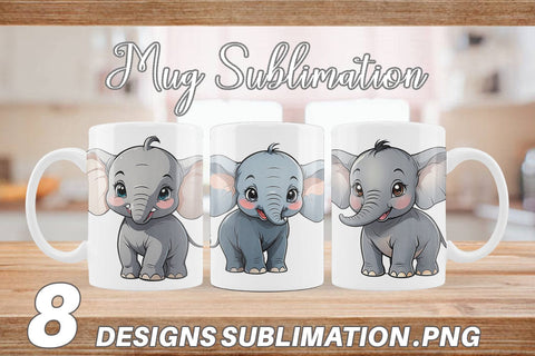 Mug Wrap Cute Elephant Sublimation artnoy 