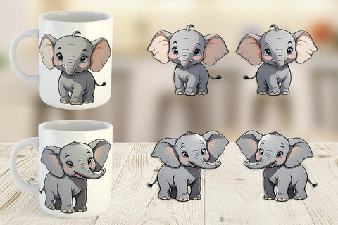 Mug Wrap Cute Elephant Sublimation artnoy 